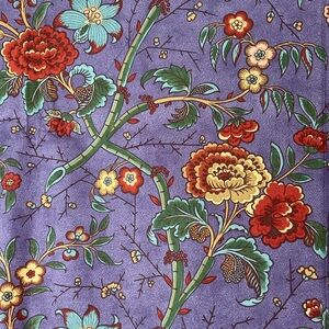 Vintage Floral Trails Bamboo Lily cotton fabric 150” x 43”